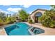 Beautiful backyard pool and spa, with lush landscaping, perfect for relaxation and enjoyment at 10421 N 100Th St, Scottsdale, AZ 85258