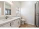 Bathroom featuring single sink with modern fixtures, vanity cabinet, and glass shower at 11260 N 92Nd St # 1014, Scottsdale, AZ 85260