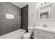 Modern bathroom with a shower and tub and a vanity with good lighting at 630 E Jensen St # 162, Mesa, AZ 85203