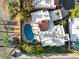 Stunning aerial view of property showcasing modern architecture and a private pool at 7309 E Rovey Ave, Scottsdale, AZ 85250