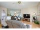 Spacious living room boasts parquet floors, neutral walls, and seamless flow to other areas of the home at 10443 W Loma Blanca Dr, Sun City, AZ 85351