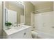 Neat bathroom featuring a modern sink, vanity with storage, and a shower-tub combo at 14000 N 94Th St # 2144, Scottsdale, AZ 85260