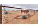 Horse corral with metal fence, horses, water trough, desert landscape at 7209 N Maple St, Maricopa, AZ 85139