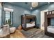 Stylish bunk bedroom with custom bunkbeds, desk and ensuite bathroom at 8307 E Gary Rd, Scottsdale, AZ 85260