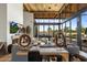 Bright living room featuring modern decor, wood ceiling and view to outdoor patio at 8307 E Gary Rd, Scottsdale, AZ 85260