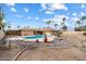 Backyard view of refreshing pool surrounded by a desert landscape and patio at 1213 W Esplanade St, Mesa, AZ 85201