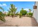 Lush backyard featuring beautiful plants and decorative rock landscaping at 15750 W Linksview Dr, Surprise, AZ 85374