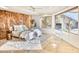 Serene bedroom with rock feature wall and mountain views at 7701 N Silvercrest Way, Paradise Valley, AZ 85253