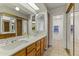 Bright bathroom featuring a double vanity and lots of cabinet storage at 839 S Westwood -- # 273, Mesa, AZ 85210