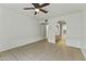 Bedroom featuring tiled flooring, ceiling fan and ensuite bathroom at 839 S Westwood -- # 273, Mesa, AZ 85210