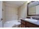 Inviting bathroom with a bathtub, and a vanity offering a blend of comfort and functionality at 10115 E Mountain View Rd # 1005, Scottsdale, AZ 85258