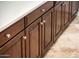 Stylish bathroom cabinets with light countertop and modern hardware, offering ample storage space at 13221 W Rincon Dr, Sun City West, AZ 85375