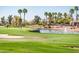 Picturesque golf course view with palm trees and a pond with fountain at 13221 W Rincon Dr, Sun City West, AZ 85375