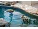 Inviting pool with built-in seating and stone accents for relaxation at 13221 W Rincon Dr, Sun City West, AZ 85375
