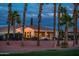The rear of the property is framed by palm trees, adjacent to the lush golf course at 13221 W Rincon Dr, Sun City West, AZ 85375