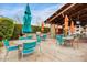 Charming outdoor dining area with seating, umbrellas, and built-in BBQ grills at 1372 N Zane Dr, Chandler, AZ 85226