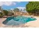 Private pool surrounded by mature trees and landscaping at 1805 E Sagebrush St, Gilbert, AZ 85296