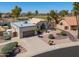 Aerial view of a home showcasing desert landscaping and an attached garage at 2077 N Lake Shore Dr, Casa Grande, AZ 85122