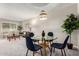 Cozy dining room features a modern light fixture, seating for four, and a plant near the dining table at 10547 W Coggins Dr, Sun City, AZ 85351