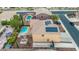 Aerial view of backyard featuring pool, patio, pergola, and low maintenance landscaping at 12910 W Tuckey Ln, Glendale, AZ 85307