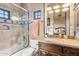 Bathroom with a tub and shower combination and luxurious granite countertop at 15956 E Tombstone Trl, Fountain Hills, AZ 85268