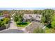 Aerial view of a landscaped home with a circular driveway at 1632 S Alba Cir, Mesa, AZ 85204