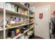 Walk-in pantry featuring shelving stocked with food items and supplies at 3135 W Molly Ln, Phoenix, AZ 85083