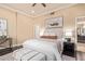 Relaxing bedroom with ceiling fan and hardwood floors at 12625 N Saguaro Blvd # 203, Fountain Hills, AZ 85268