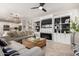 Inviting living room featuring built-in shelving, fireplace, and stylish furnishings, perfect for relaxation at 2571 S Melvin St, Gilbert, AZ 85295