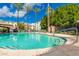 Beautiful community pool surrounded by mature palm trees and seating at 3302 N 7Th St # 108, Phoenix, AZ 85014