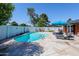 Beautiful private swimming pool with outdoor lounge chairs for relaxing poolside at 3514 N 83Rd St, Scottsdale, AZ 85251