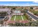 Aerial view of bocce ball courts and outdoor picnic areas within the community at 4515 E Rakestraw Ln, Gilbert, AZ 85298