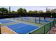 Bright pickleball courts fenced in with desert landscaping at 6181 E Brilliant Sky Dr, Scottsdale, AZ 85266