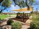 Community playground with shade canopy, play structure, and adjacent green space at 995 E Vernoa St, San Tan Valley, AZ 85140