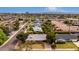 Aerial view of a single-Gathering home in a residential area with mature trees and desert landscaping at 4249 E Mitchell Dr, Phoenix, AZ 85018