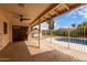 A covered patio featuring a view of the swimming pool at 4249 E Mitchell Dr, Phoenix, AZ 85018