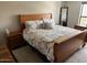 Comfortable main bedroom featuring nice furniture and Paris themed comforter at 5110 N 31St Way # 345, Phoenix, AZ 85016