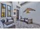 Welcoming courtyard with comfortable seating, a decorative tree and pavers at 6790 S Springs Pl, Chandler, AZ 85249