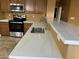 A detailed view of the kitchen sink, countertop, and stainless steel appliances at 7511 S 45Th Dr, Laveen, AZ 85339