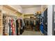 Well-organized walk-in closet with ample hanging space and shelving for clothes and accessories at 15430 W Sells Dr, Goodyear, AZ 85395