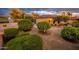 Beautiful backyard view with desert landscaping, fountain, and solar panels on the roof at 19644 N Majestic Vista Ct, Surprise, AZ 85387