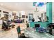 Open concept living and dining area with high ceilings, tile floors, and colorful accents at 19644 N Majestic Vista Ct, Surprise, AZ 85387