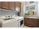 Well-equipped laundry room with a washer and dryer, storage cabinets, and sink at 20721 W Fern Dr, Buckeye, AZ 85396