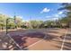 Community basketball court area featuring mature trees, lighting, and well maintained surface at 3439 E Shannon St, Gilbert, AZ 85295