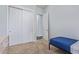 Comfortable bedroom with carpet flooring and sliding closet doors at 3439 E Shannon St, Gilbert, AZ 85295