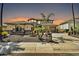 Inviting home featuring a large front yard with desert landscaping, and a circular turret entrance at 3925 E Vallejo Dr, Gilbert, AZ 85298
