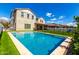 Backyard pool surrounded by green grass, perfect for summer relaxation and recreation at 4237 E Sierra Madre Ave, Gilbert, AZ 85296