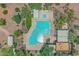 Aerial view of a community pool, a jacuzzi, and seating areas at 4413 S Tigre Del Mar Dr, Gold Canyon, AZ 85118