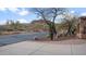 Well-manicured front yard with mature trees, desert landscaping, and inviting curb appeal at 4413 S Tigre Del Mar Dr, Gold Canyon, AZ 85118