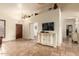 Spacious living room featuring travertine floors and decorative accents at 4630 E Mountain Vista Dr, Phoenix, AZ 85048